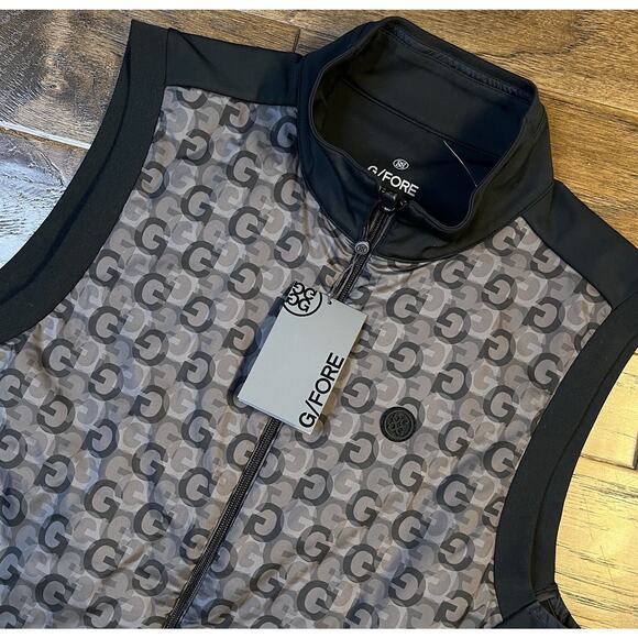 G/FORE Men’s Performer G's Full Zip Golf Vest Onyx Black Gray LARGE NWT $225